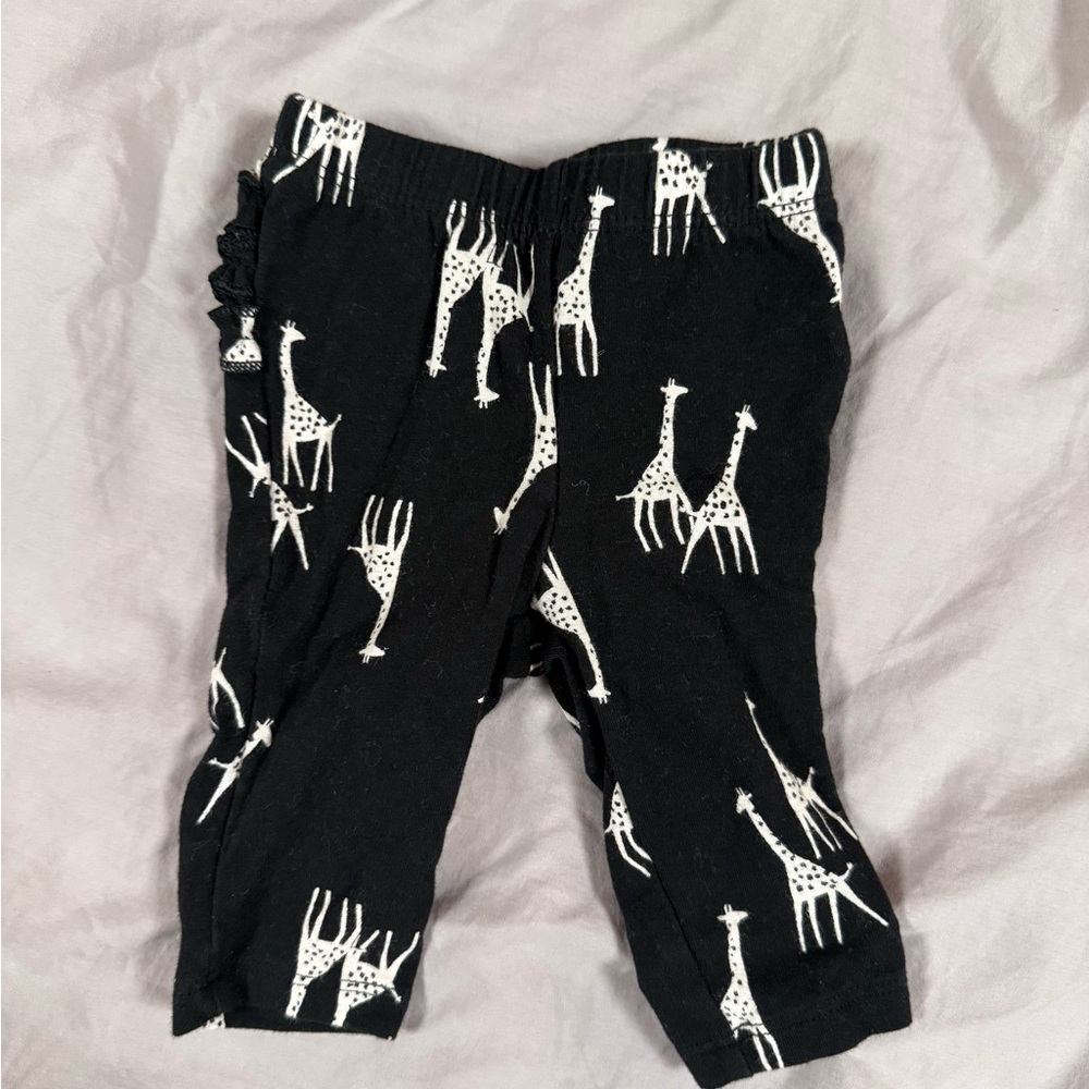 Old Navy Black and White Giraffe Print Kids Bottoms